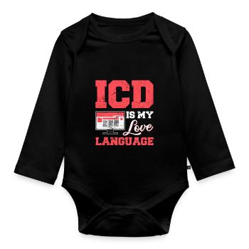 Funny Medical Coder ICD Medical Coding Medical Bil - Baby Bio-Langarm-Body - Schwarz - Vorne