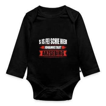 Erzgebirge Heimat Johannstadt - Baby Bio-Langarm-Body - Schwarz - Vorne