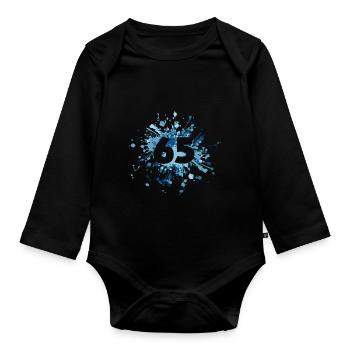 Numéro 65e éclaboussure de couleur - Body Bébé bio manches longues - noir - Devant