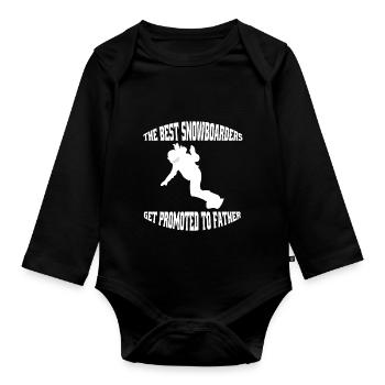 Snowboard Vater Wintersport Snowboardfahrer Papa - Baby Bio-Langarm-Body - Schwarz - Vorne