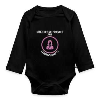 Leidenschaftliche Krankenschwester - Baby Bio-Langarm-Body - Schwarz - Vorne