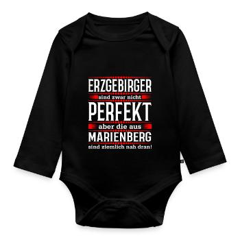 Erzgebirge Marienberg - Baby Bio-Langarm-Body - Schwarz - Vorne
