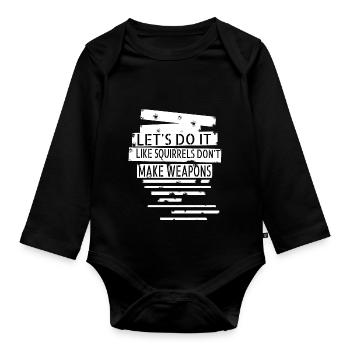 present idea peace movement child gift love funky - Baby Bio-Langarm-Body - Schwarz - Vorne