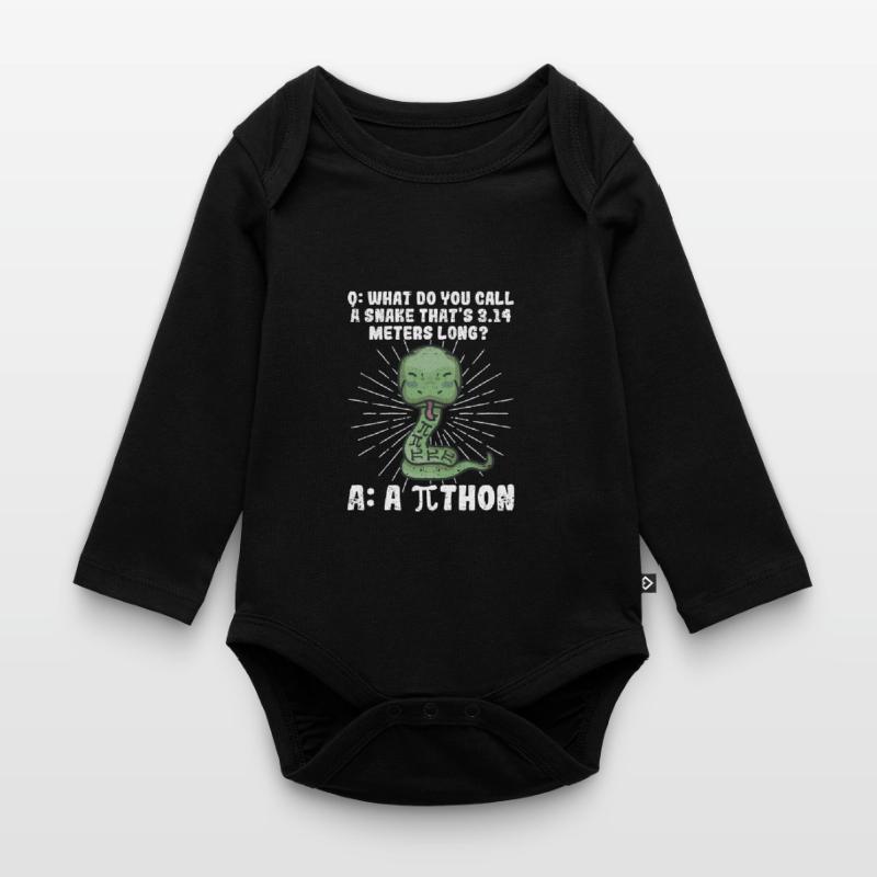 Python Snake Pithon Pi Tag Symbol Drôle de math Body Bébé bio manches longues