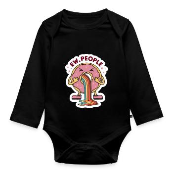 Ew Leute Sarkastisches Donut Design - Baby Bio-Langarm-Body - Schwarz - Vorne