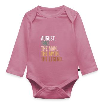 Août 1992 L’homme Le mythe La légende - Body Bébé bio manches longues - mauve - Devant
