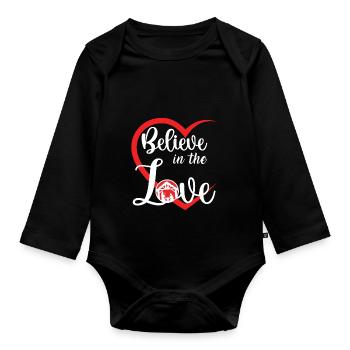 Glauben Sie an die Liebe zu Weihnachten - Baby Bio-Langarm-Body - Schwarz - Vorne