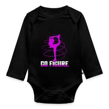 Go Figure Skating Figure Skater - Baby Bio-Langarm-Body - Schwarz - Vorne