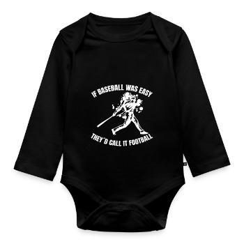 Baseballspieler Baseballer Baseball Baseballteam - Baby Bio-Langarm-Body - Schwarz - Vorne