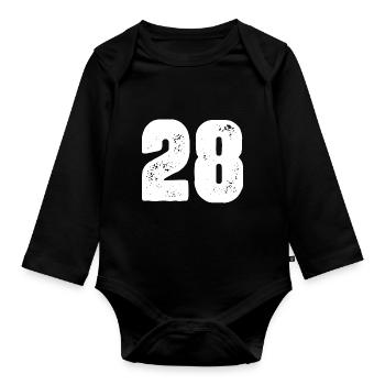 28 Number jersey - Organic Longsleeve Baby Bodysuit - black - Front