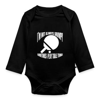 Table tennis Table tennis players Table tennis bats - Organic Longsleeve Baby Bodysuit - black - Front
