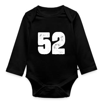 52 Maillot numéro - Body Bébé bio manches longues - noir - Devant