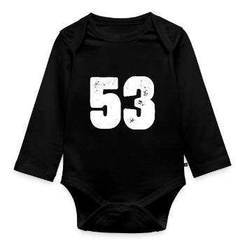 53 Numéro maillot - Body Bébé bio manches longues - noir - Devant