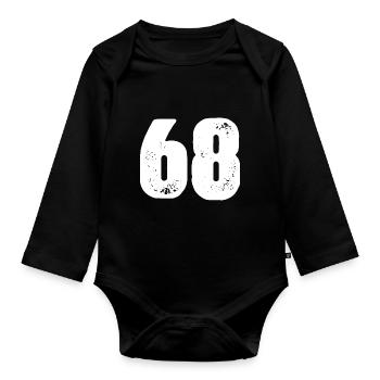 68 Maillot numéro - Body Bébé bio manches longues - noir - Devant