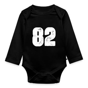 82 Number jersey - Organic Longsleeve Baby Bodysuit - black - Front