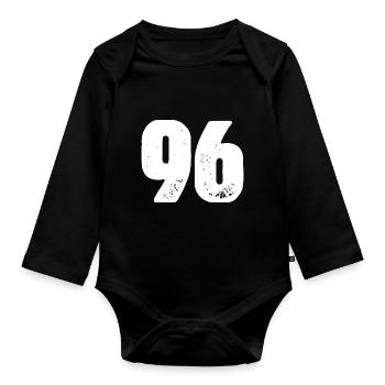 96 Number jersey - Organic Longsleeve Baby Bodysuit - black - Front