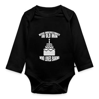 bakery baker pastry shop baking confectioner - Organic Longsleeve Baby Bodysuit - black - Front