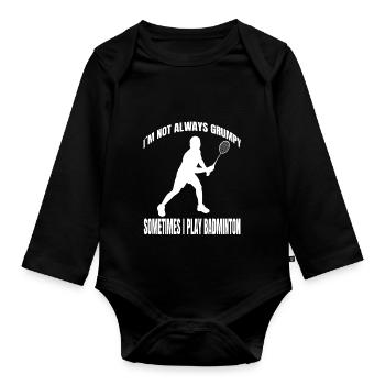 Badminton Badminton Fan Badminton Team - Body Bébé bio manches longues - noir - Devant