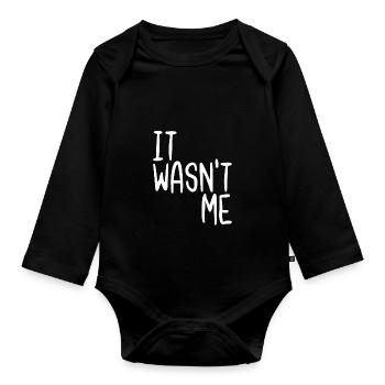 C’était pas moi - Body Bébé bio manches longues - noir - Devant