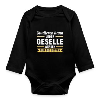 Geselle Prüfung Gesellen Prüfung Geschenk - Baby Bio-Langarm-Body - Schwarz - Vorne