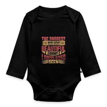 THE SADDEST AND MOST BEAUTIFUL SIGHT I HAVE EVER - Organic Longsleeve Baby Bodysuit - black - Front