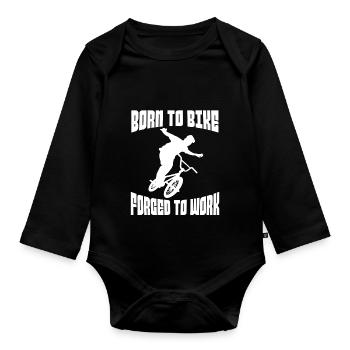 Cyclists Bicycles Cyclists Cyclists Cycling - Organic Longsleeve Baby Bodysuit - black - Front