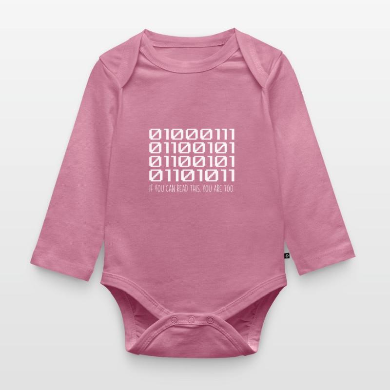 Cool Computer Binary Code Programmeur Développeur Body Bébé bio manches longues