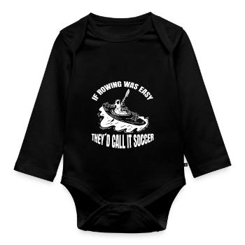 Rowing team Rowing sport Rowing club - Organic Longsleeve Baby Bodysuit - black - Front