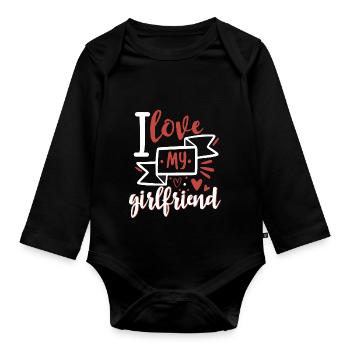 I love my girlfriend - Organic Longsleeve Baby Bodysuit - black - Front