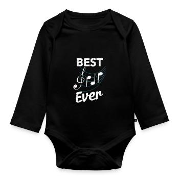 Best Dad Ever Sheet Music Funny Daddy - Organic Longsleeve Baby Bodysuit - black - Front