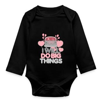 Great Expectation - Humanity - Organic Longsleeve Baby Bodysuit - black - Front