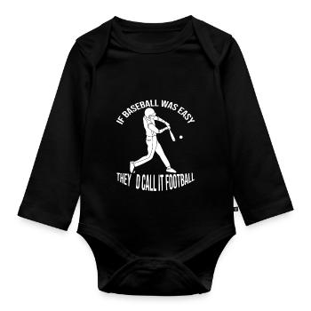 Baseball team Baseball players Baseball players - Organic Longsleeve Baby Bodysuit - black - Front
