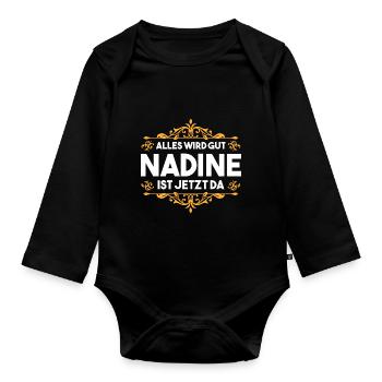 Nadine - Baby Bio-Langarm-Body - Schwarz - Vorne