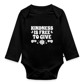 La gentillesse inspirante est libre de donner aux gens gentils - Body Bébé bio manches longues - noir - Devant