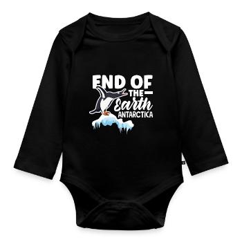 End of the earth Ice Expedition Adventure - Organic Longsleeve Baby Bodysuit - black - Front