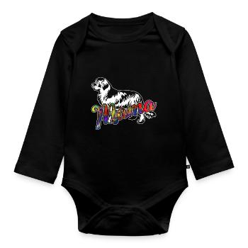 Newfoundland Dog Newfoundland Dog Mama - Organic Longsleeve Baby Bodysuit - black - Front