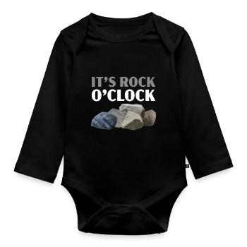 C’est Rock O’clock Geology Stone Collecting - Body Bébé bio manches longues - noir - Devant