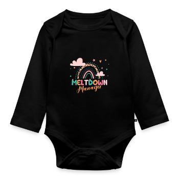 Meltdown Manager After School Daycare Provider - Organic Longsleeve Baby Bodysuit - black - Front