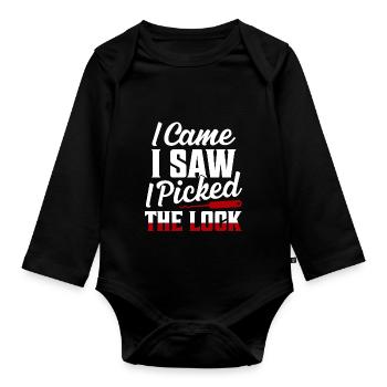 I Came, I Saw, I Picked The Lock Locksmith Lockpic - Baby Bio-Langarm-Body - Schwarz - Vorne
