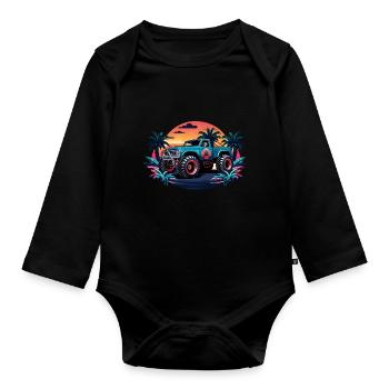 OFF ROAD - Baby Bio-Langarm-Body - Schwarz - Vorne