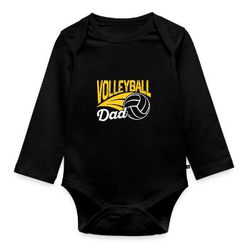Volleyball Daddy Funny Team Sports Player - Organic Longsleeve Baby Bodysuit - black - Front