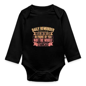 Daily Reminder Inspirational Affirmation A - Organic Longsleeve Baby Bodysuit - black - Front