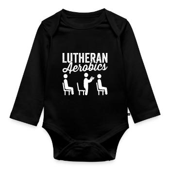 Confirmation de la religion de l’aérobic luthérienne - Body Bébé bio manches longues - noir - Devant