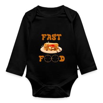 Hunting - Organic Longsleeve Baby Bodysuit - black - Front