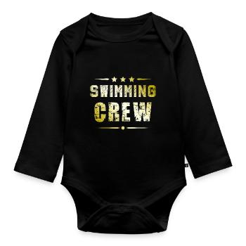 Swimming Crew - Organic Longsleeve Baby Bodysuit - black - Front