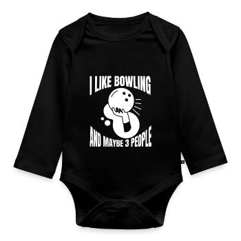 Bowling Skittles Bowler Bowling Club Bowling Club - Organic Longsleeve Baby Bodysuit - black - Front