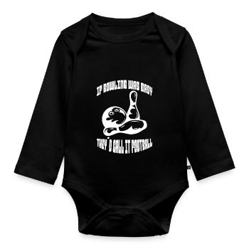Bowling Skittles Bowler Bowling Club Bowling Club - Organic Longsleeve Baby Bodysuit - black - Front