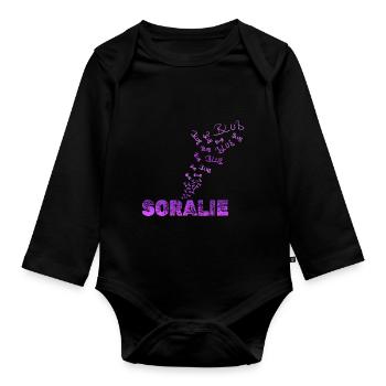 Lustig Soralie - Baby Bio-Langarm-Body - Schwarz - Vorne