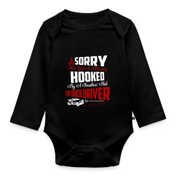 Hooked By A Smokin' Hot Tow Truck Driver Trucking - Baby Bio-Langarm-Body - Schwarz - Vorne