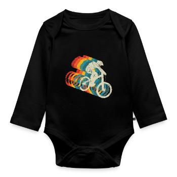 Downhill Mountain Biker MTB - Organic Longsleeve Baby Bodysuit - black - Front